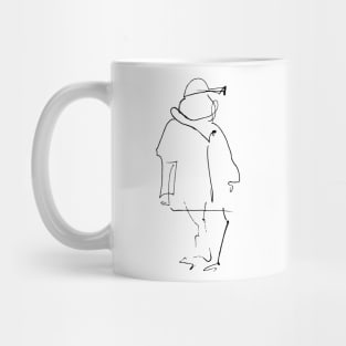 Man Line Art Figure Mug